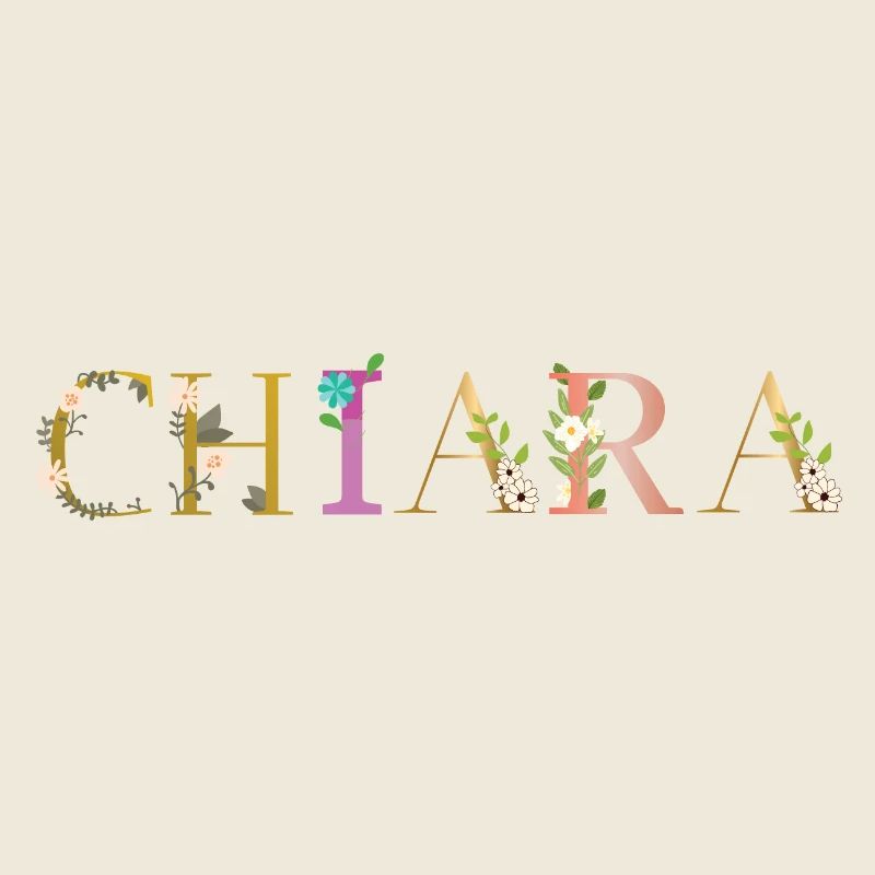 CHIARA name decorated with flowers