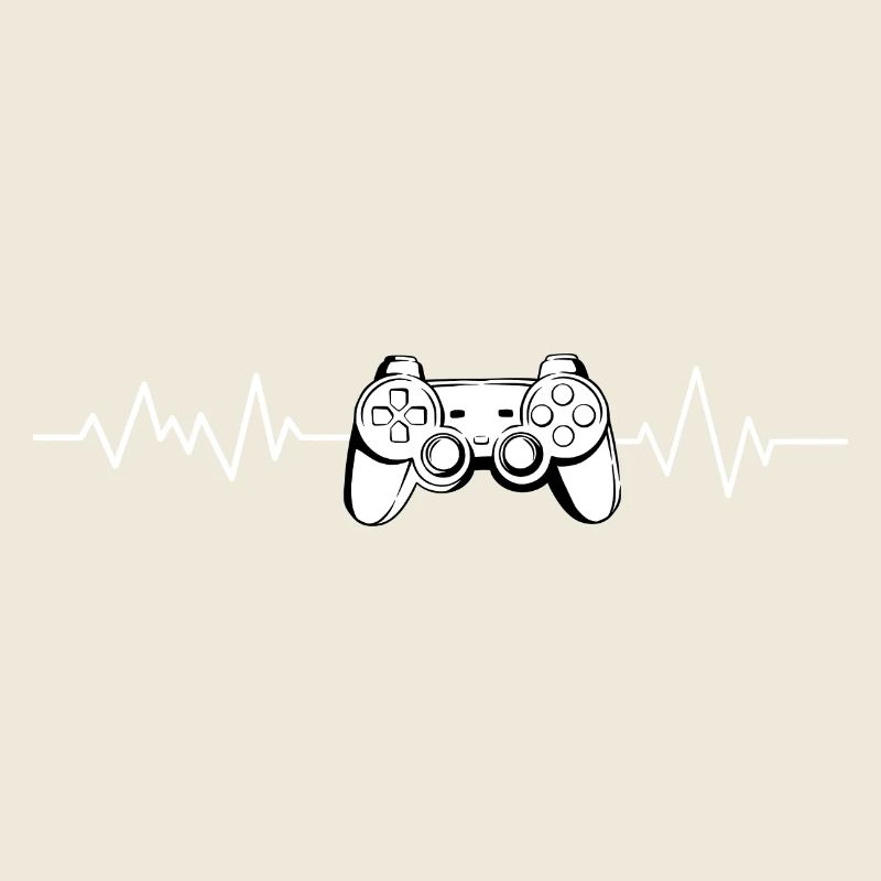 Herzschlag mit Controller Gaming Zocken Konsole
