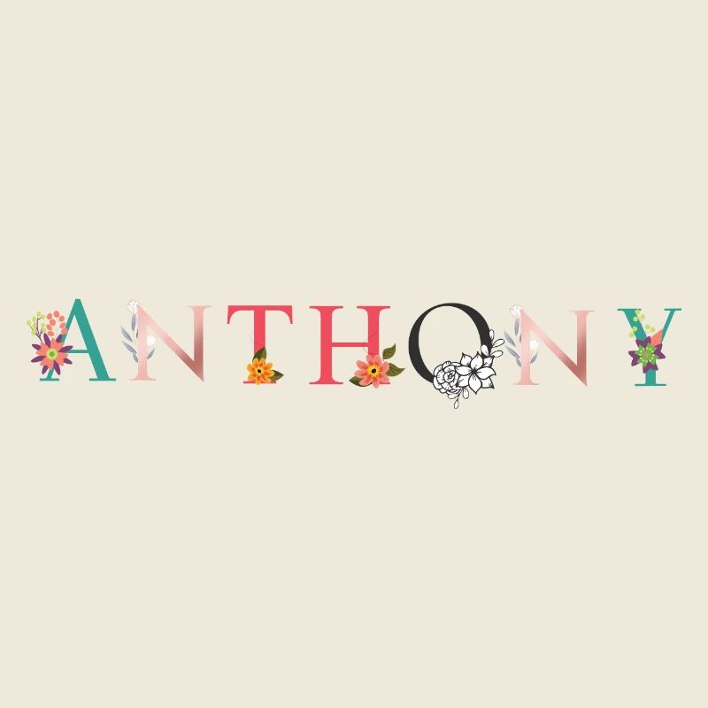 ANTHONY Nom Art avec fleurs brodées