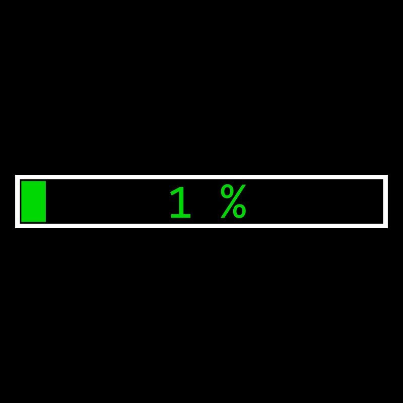 Loading Bar Green 1% outline White