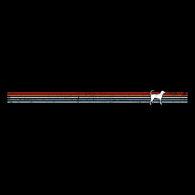 Dog Silhouette Over Stripes