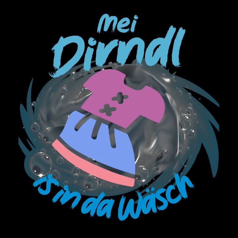 Verspieltes Dirndl Design mit Waschmaschine