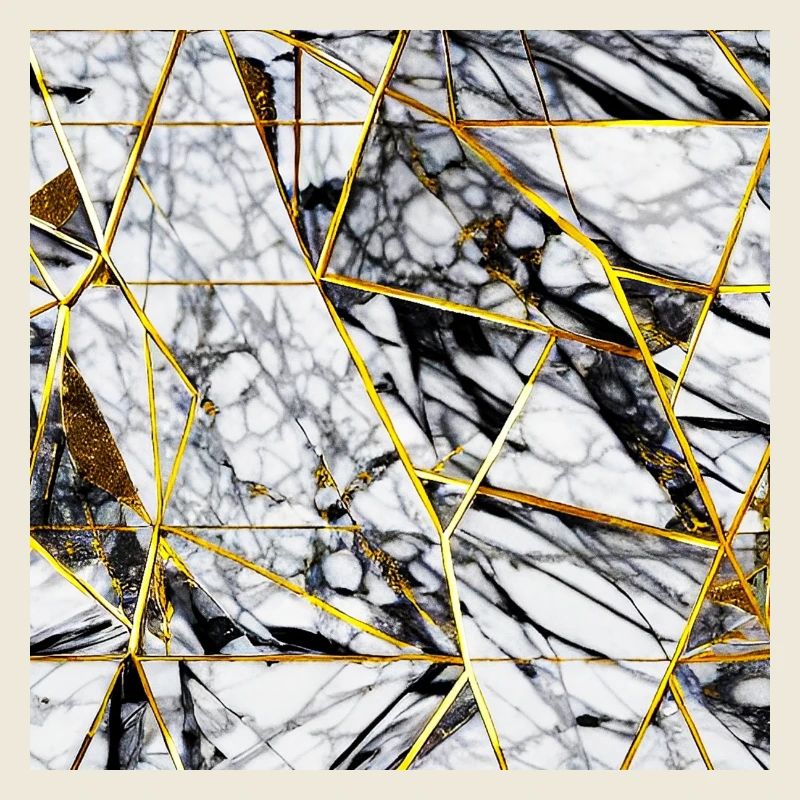 Marbre Noir Blanc Or Texture