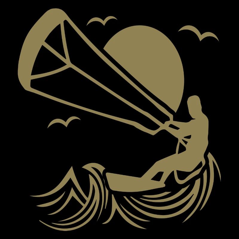 Kitesurfer Silhouette, Kiten Abenteuer Design