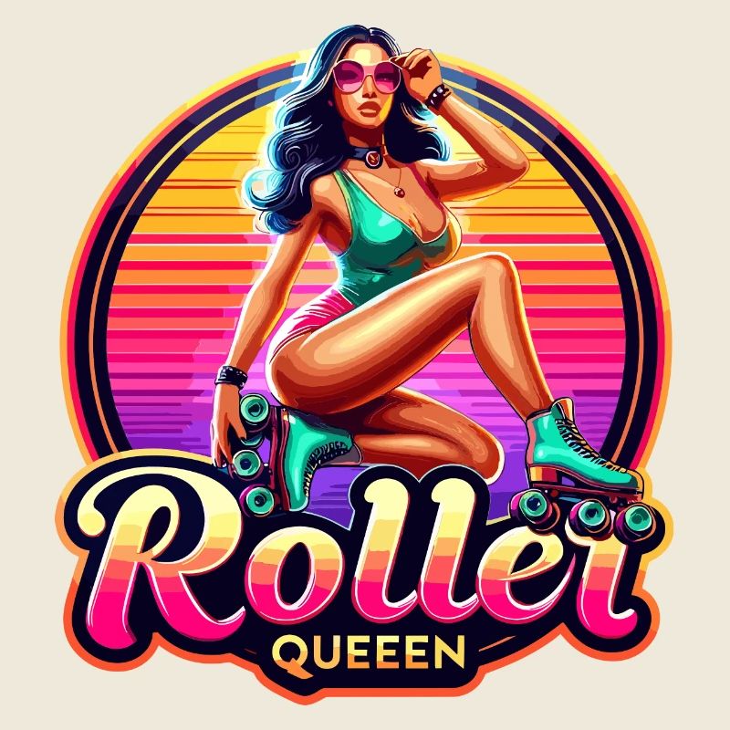 Vibrant Roller Queen Illustration