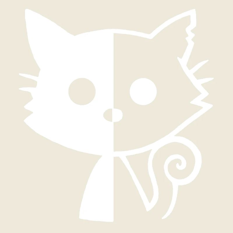 Chat yin et yang (blanc)