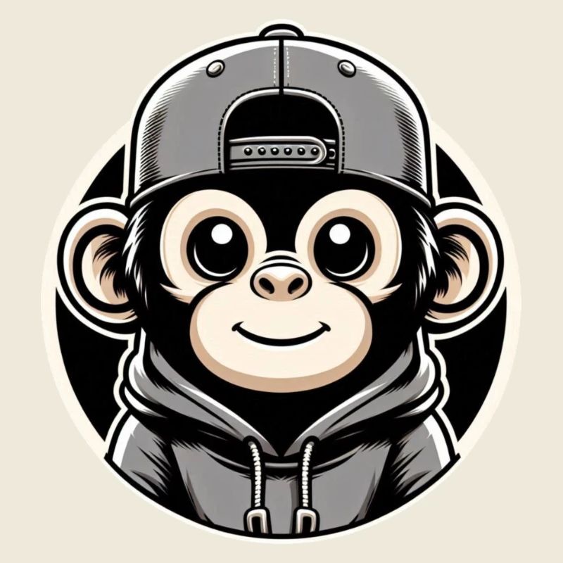 Monkey Hoodie Cap Round