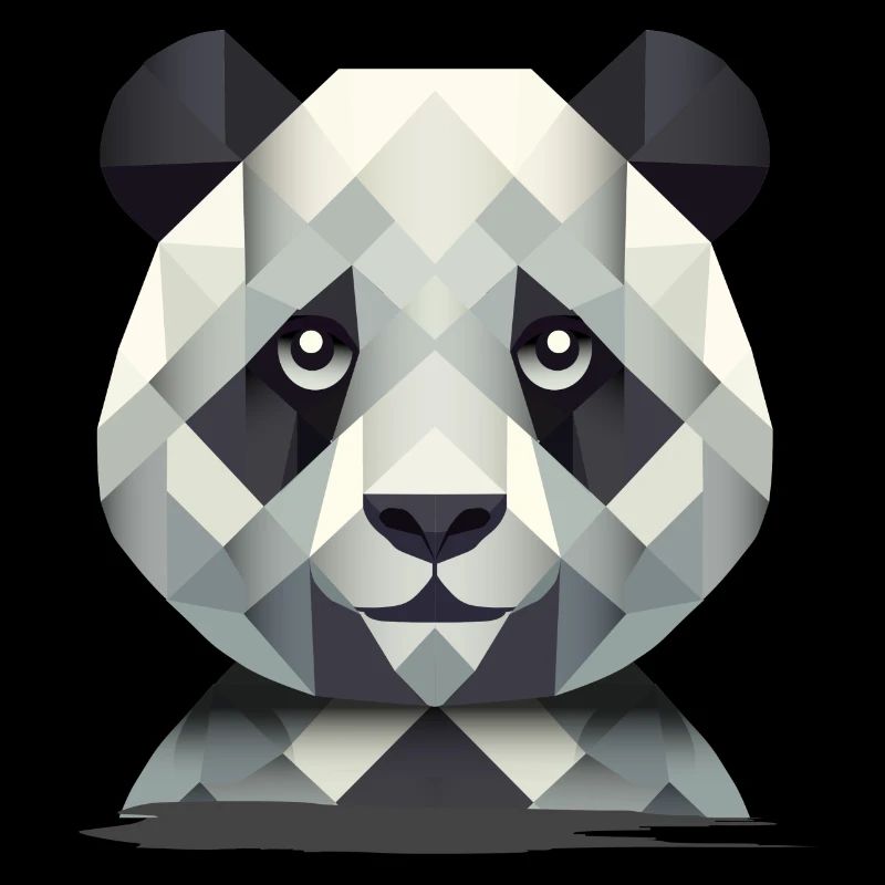 Gentle Power: Panda in Geometric Art