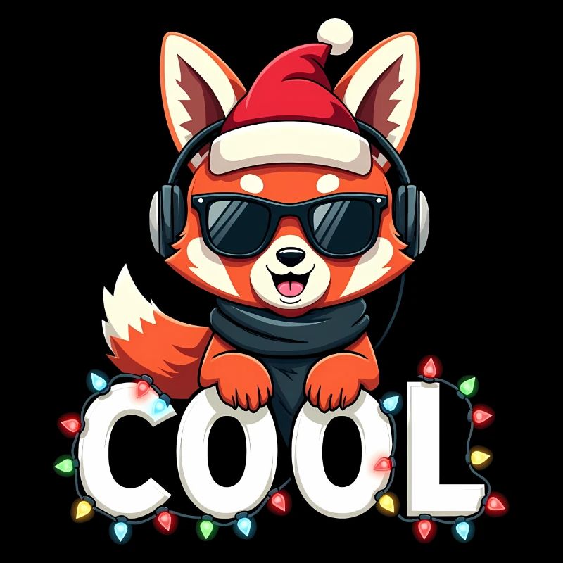 Cooler Roter Panda - Weihnachtsfest