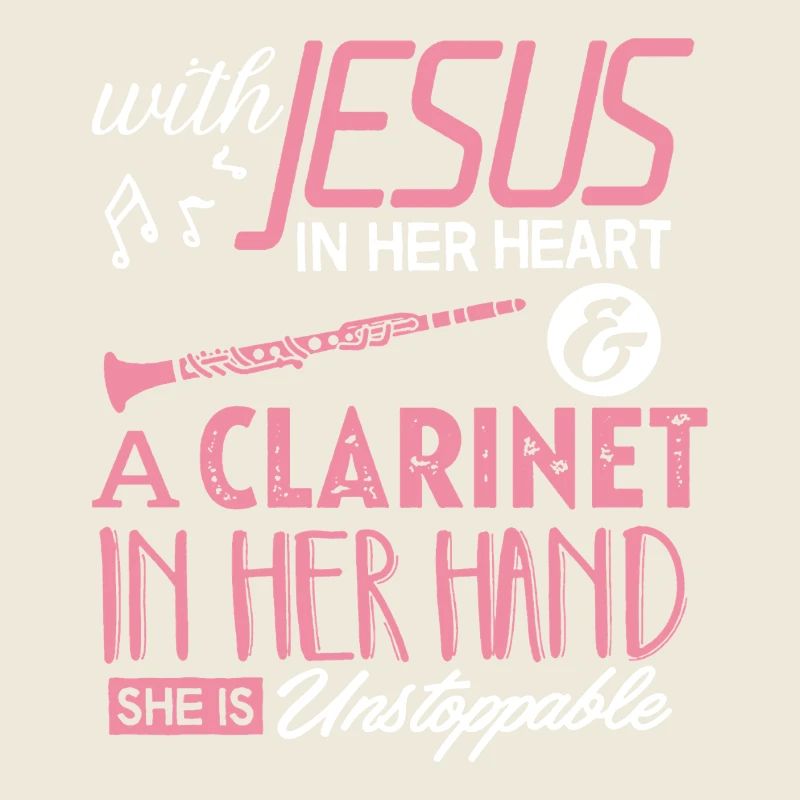 Clarinet Player With Jesus In Her Heart Shirt