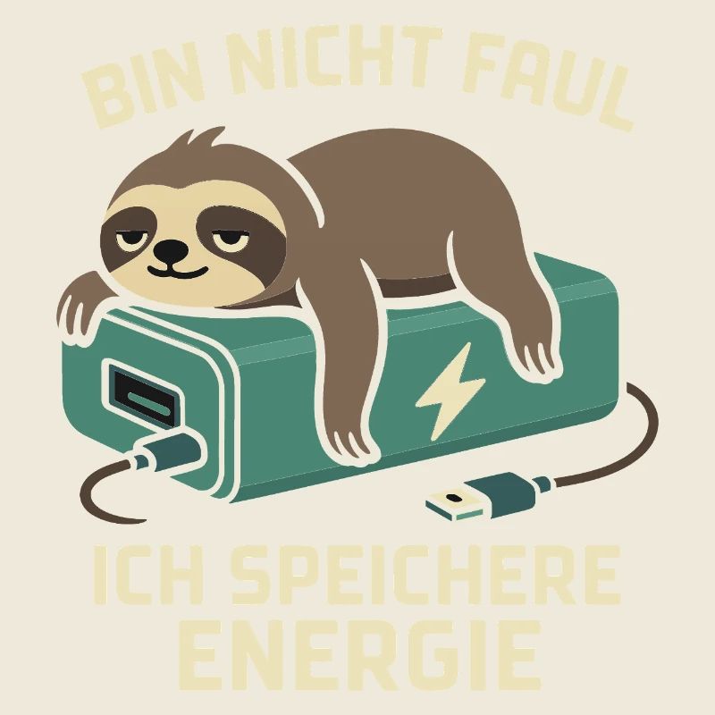 Faultier Spruch: Ich speichere Energie