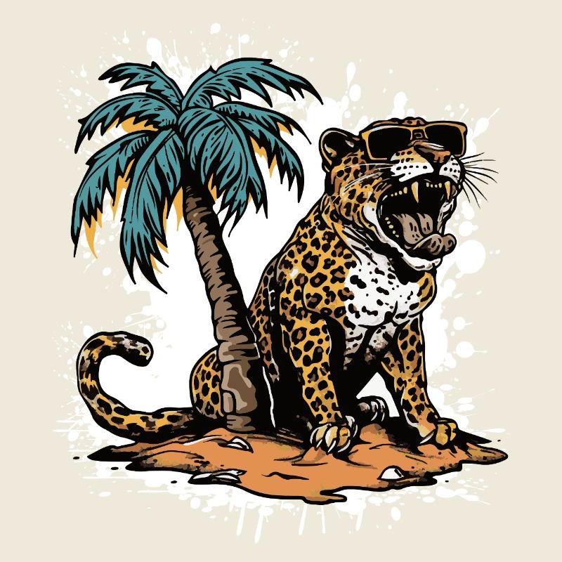 Leopard Insel Palme