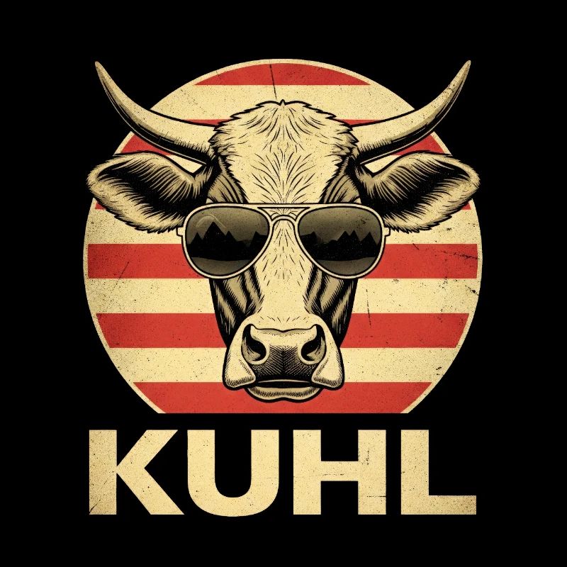 Cool bull head with sunglasses