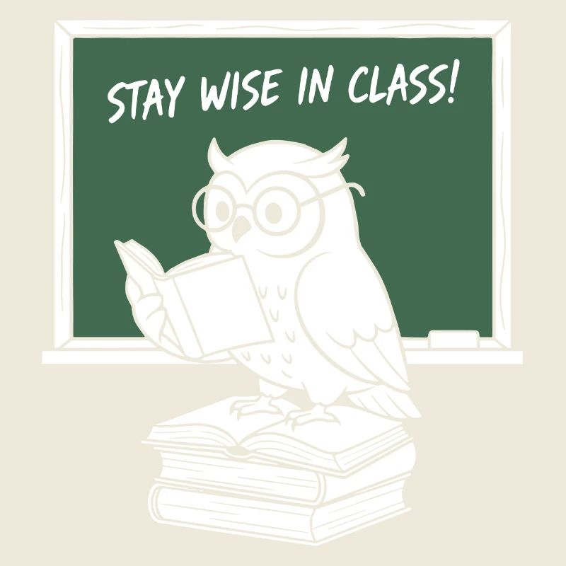 Wise owl reading in class