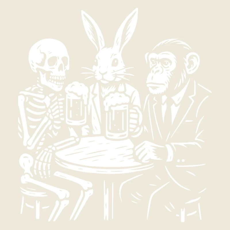Toasting Trio: Skeleton Rabbit Ape