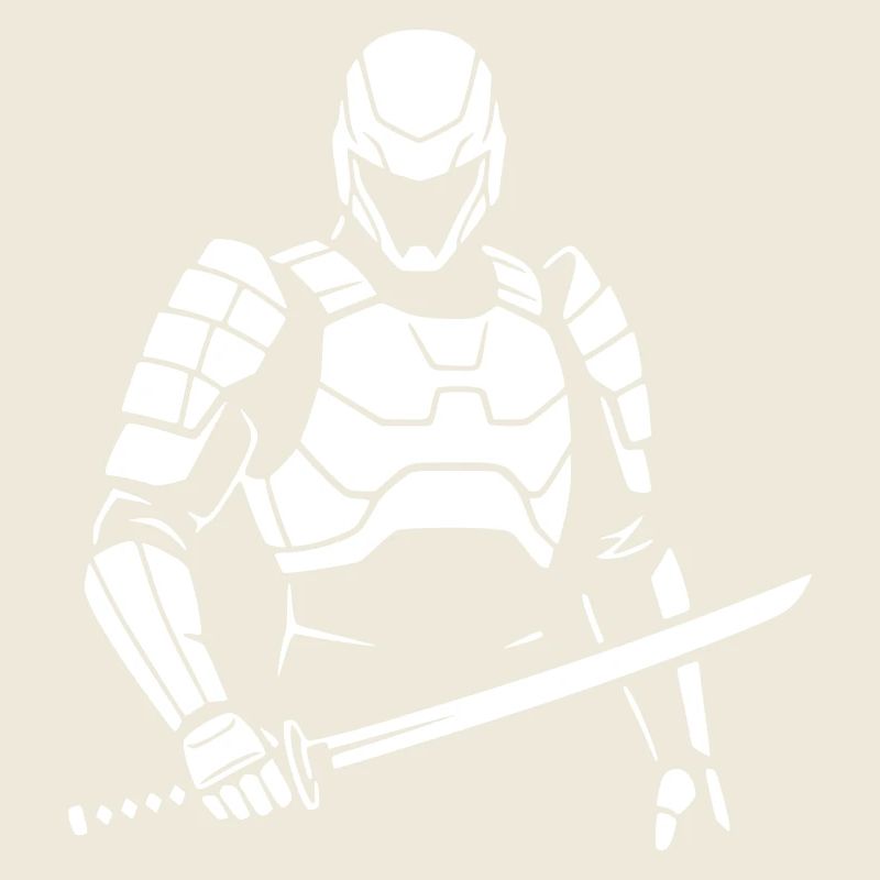 Cyberpunk Samurai Robot Warrior Vector