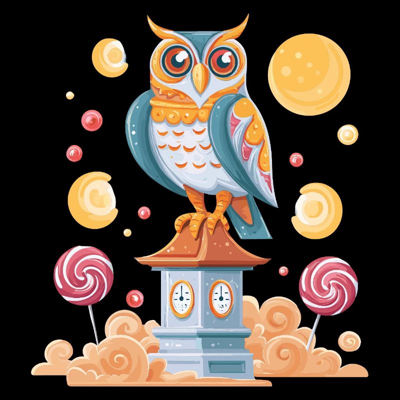 Owl Watch at the Clock Tower with Sugar Clouds