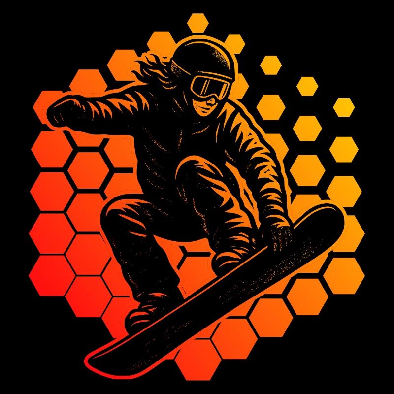 Conception vintage de snowboard pour snowboard