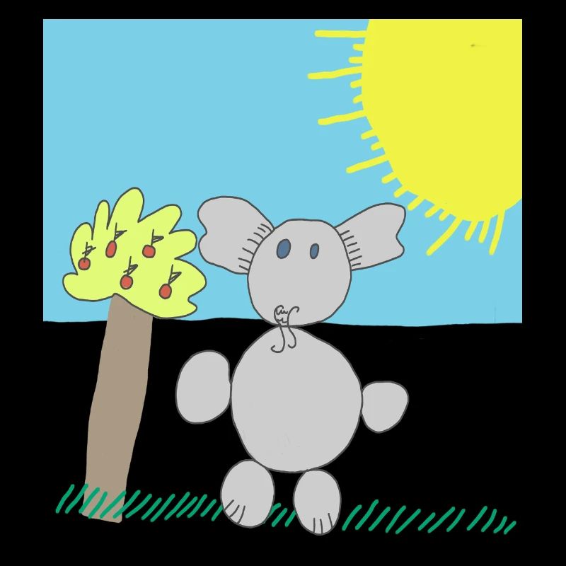 Whimsical Elephant Under a Bright Sun