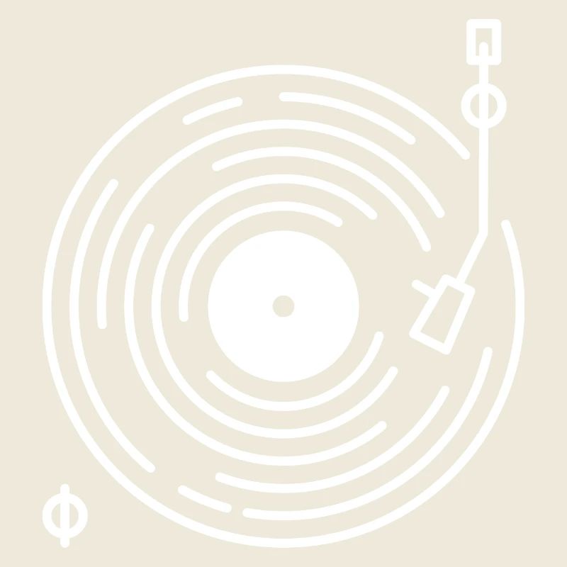 Retro Turntable Line Art