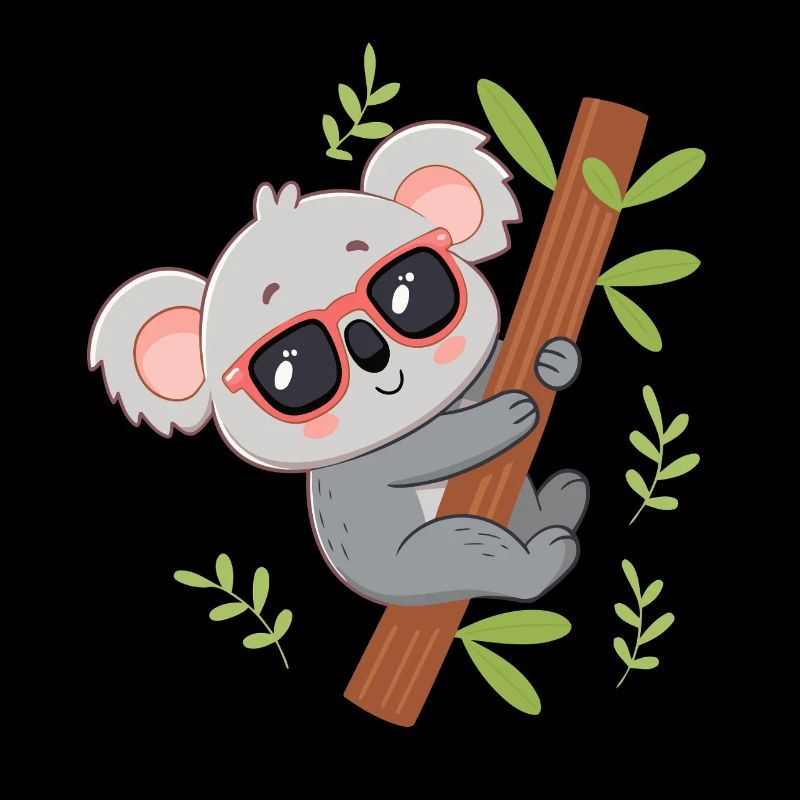 Koala branché sur branche tropicale