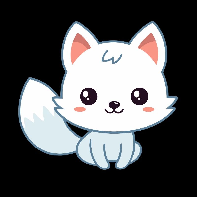 Kawaii White Pastel Fox