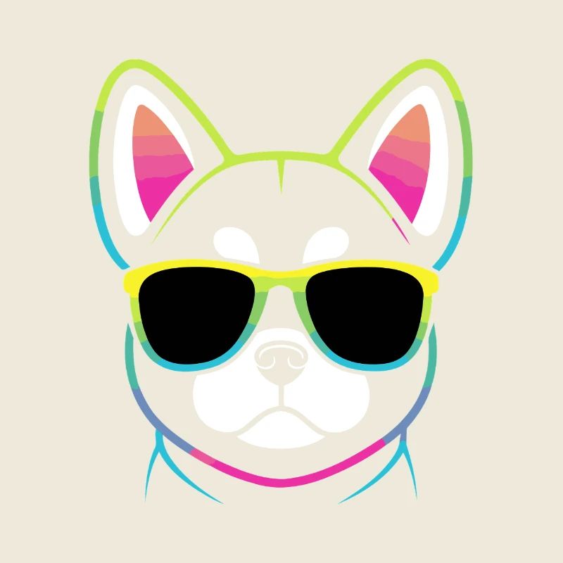 Regenbogenhund mit Brille