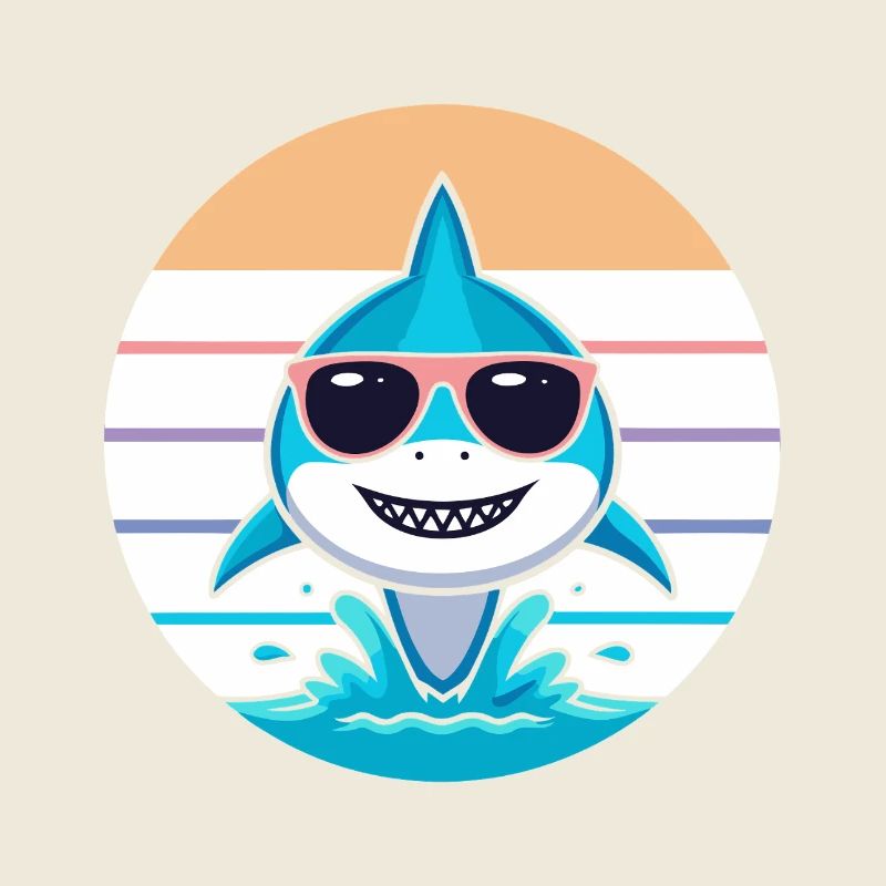Requin pastel lunettes de soleil
