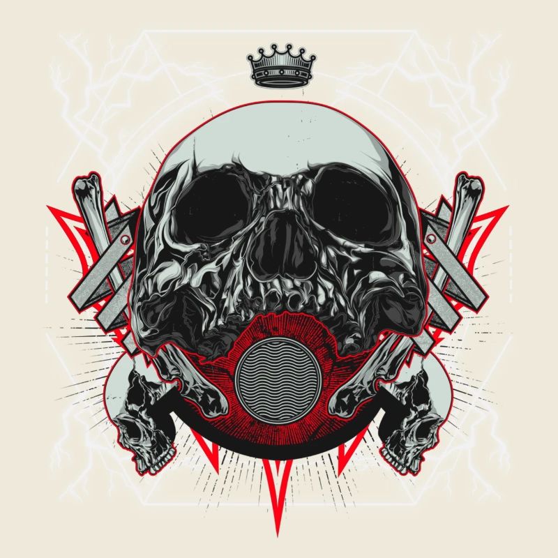 Skull Artwork with Lightning