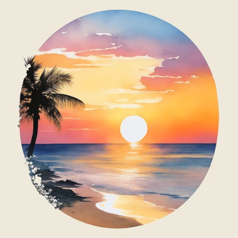 Coucher de soleil sur la plage