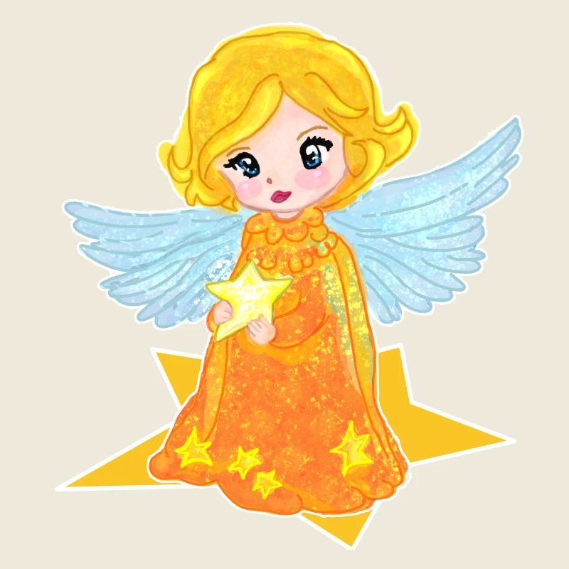Kawaii Engelchen mit Stern