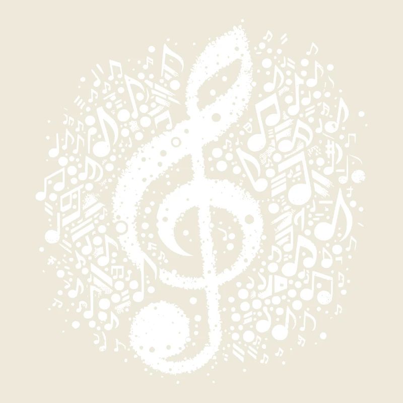 Destroyed Music Notes Floating clef