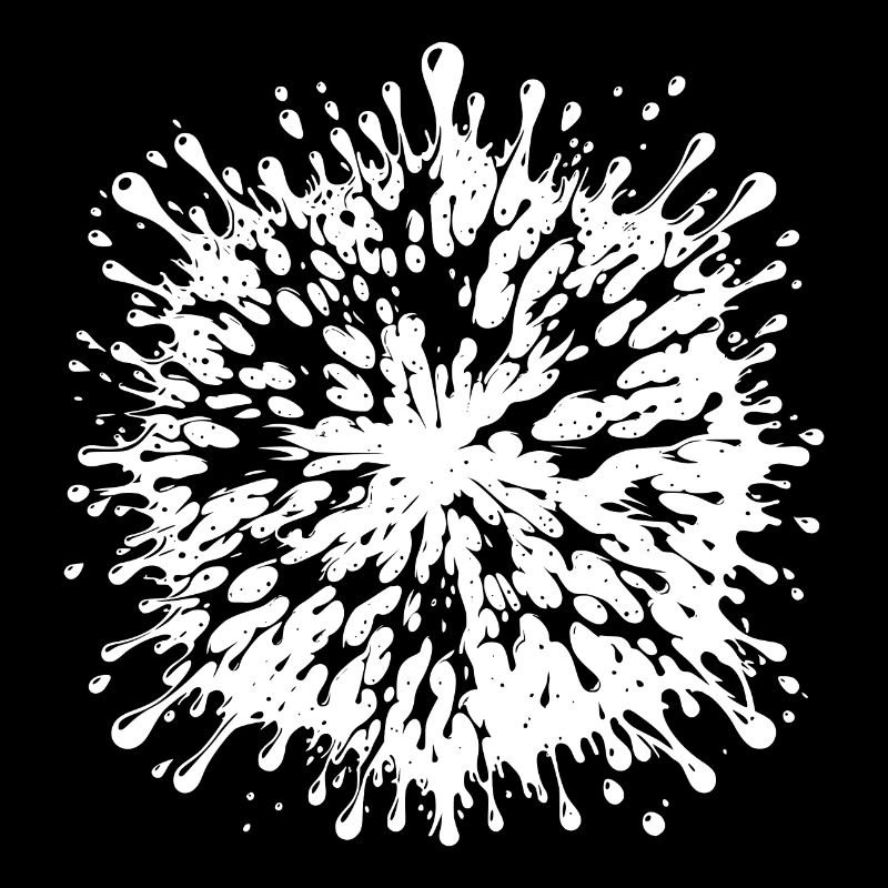 Many oil drops that splash in all directions