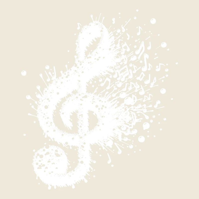 Music clef splash notes