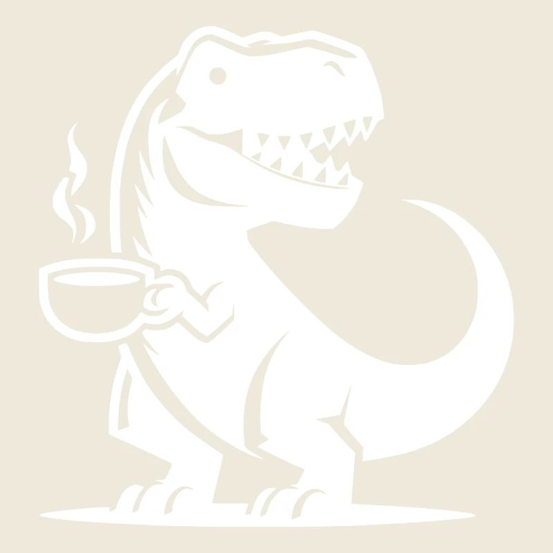 T-Rex avec tasse à café Grim Caffeine Dino