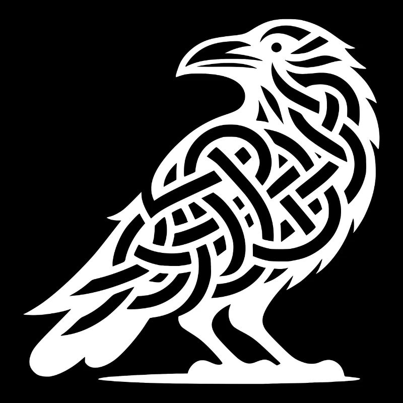 Nordic Celtic Raven Tattoo Knot Style