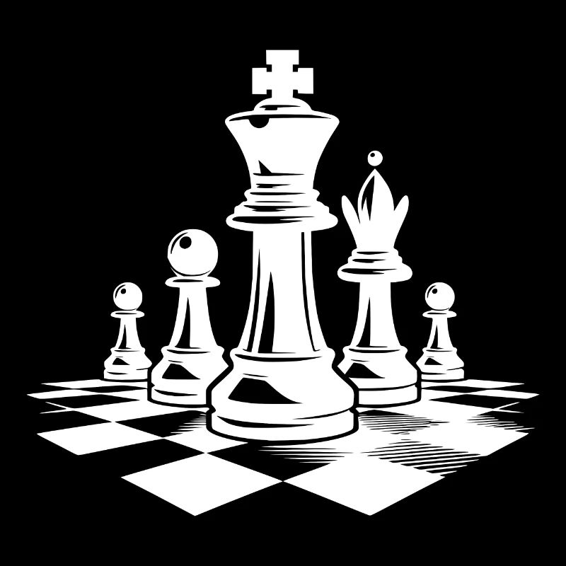 Échiquier avec pièces d’échecs roi et reine