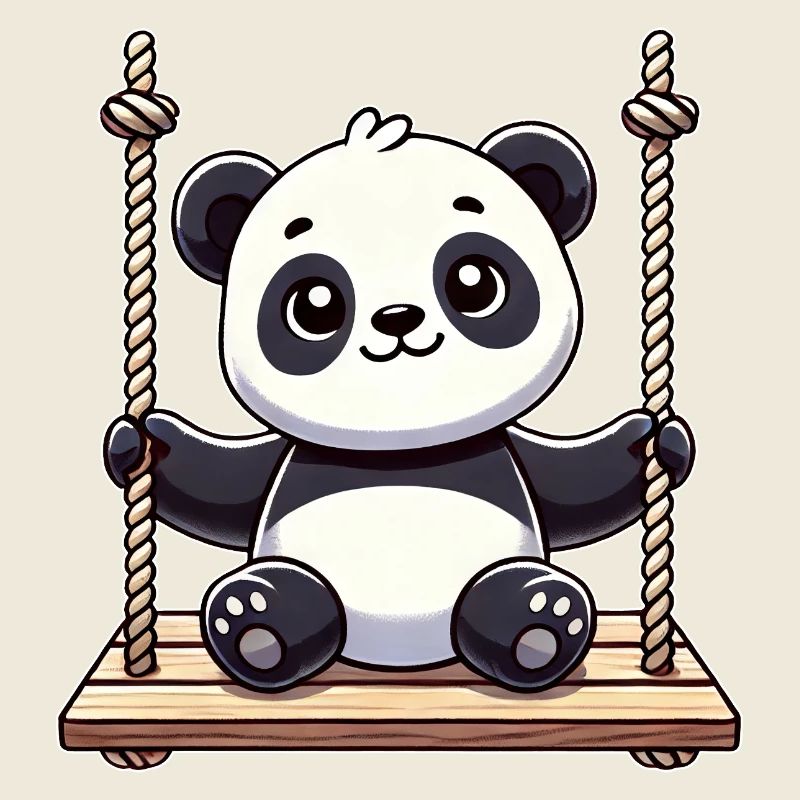Mignon Panda Swing Dessin Animé Design