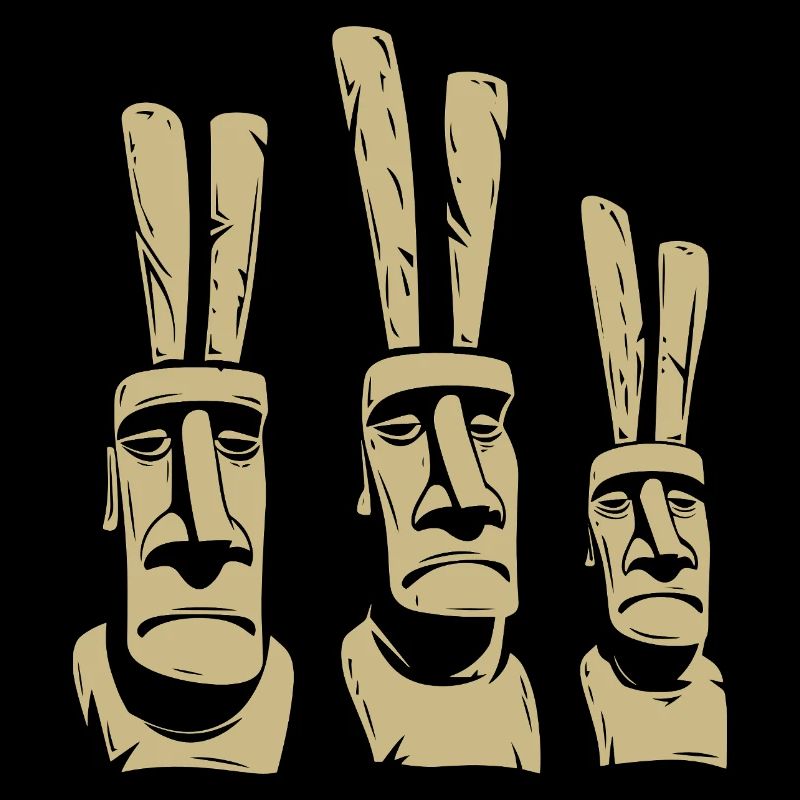 Moai de l’île de Pâques - Lapin de Pâques - Pâques - Cadeau