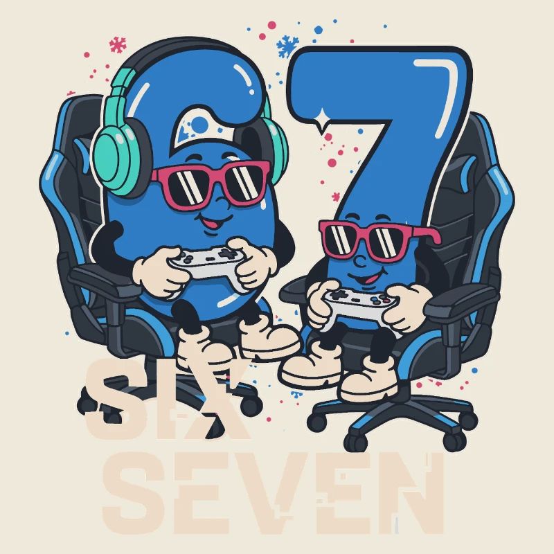6 7 Sechs Sieben Aura Points Kids Gaming Meme 