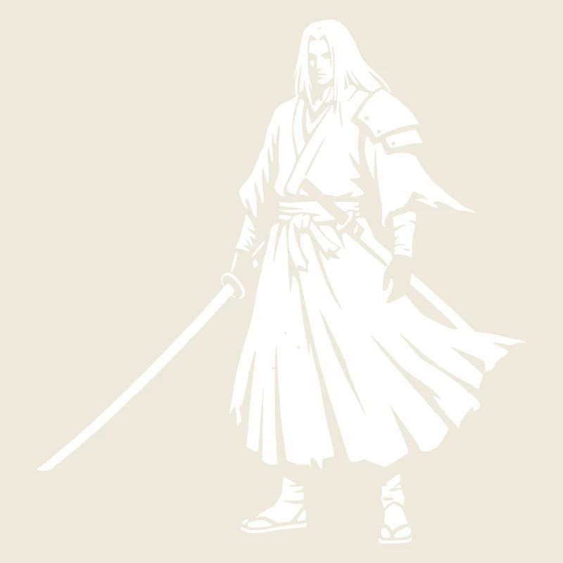 Anime Samurai Warrior Kimono Vector