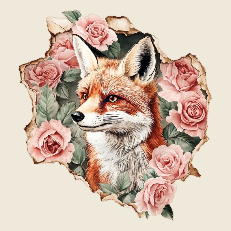 Fuchs mit Rosen
