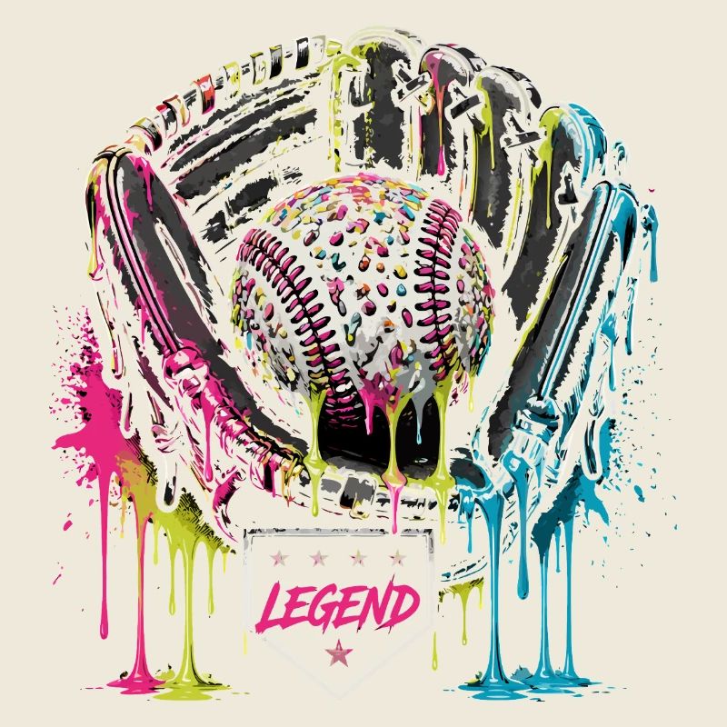 Baseball Handschuh Legend Bunt Grafik