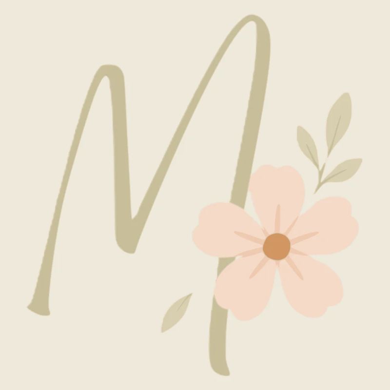 Pastel Floral M Monogram