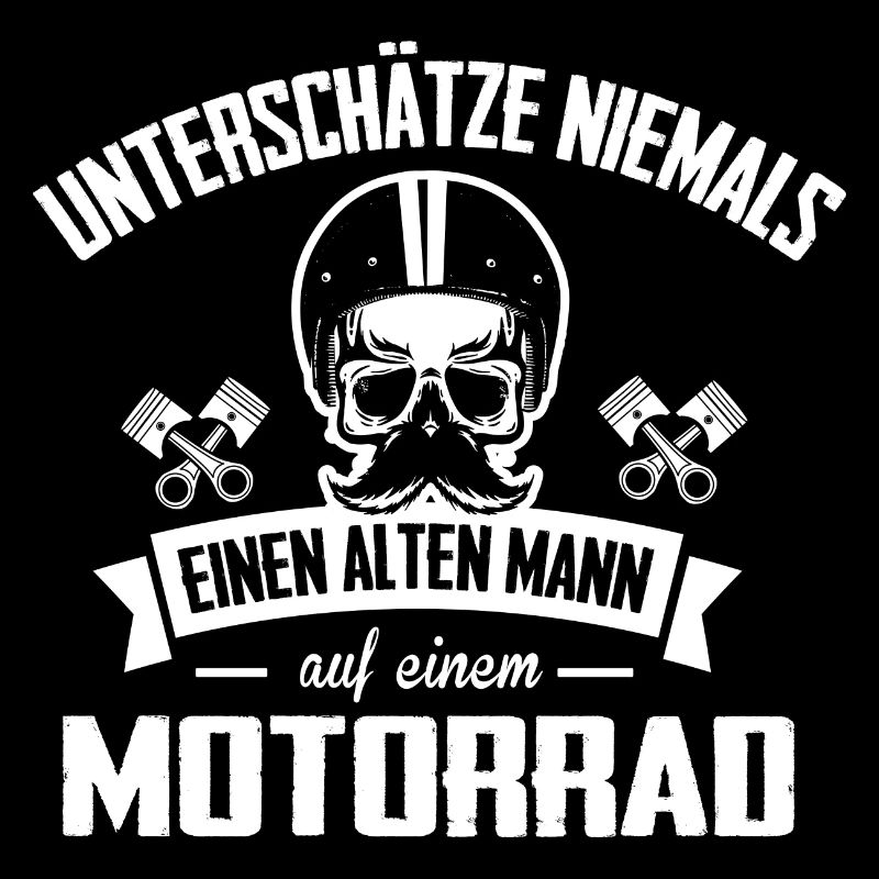 Alter Mann auf Motorrad Biker Opa T-Shirt