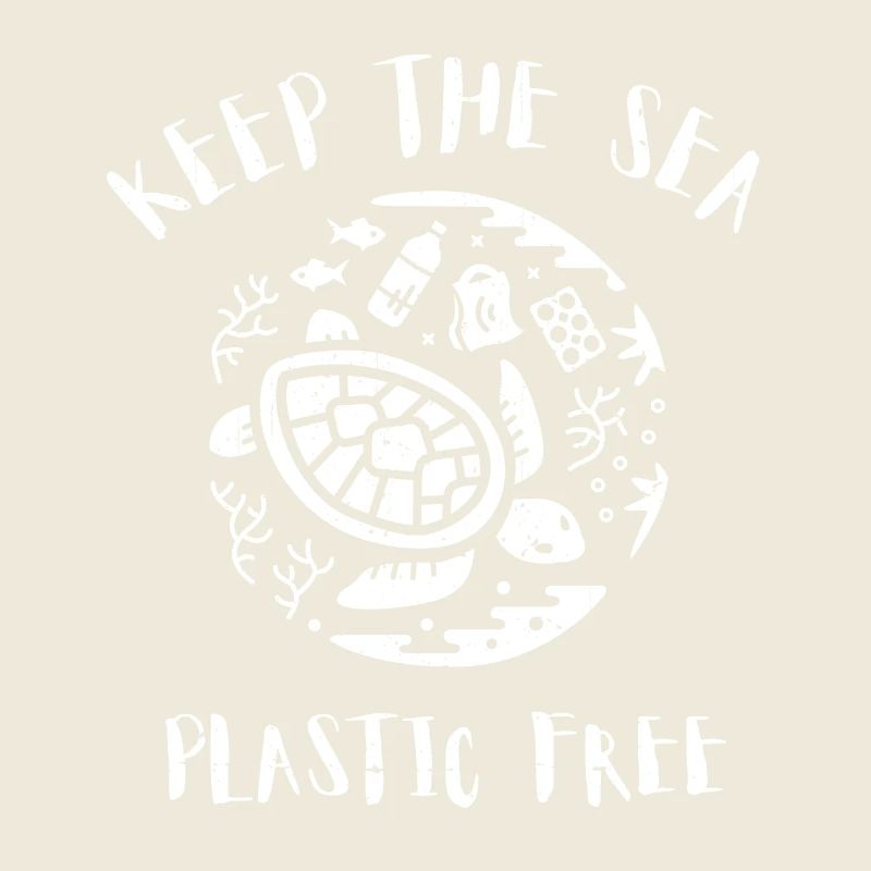 Please Keep the Sea Plastic Free Turtle Scene
