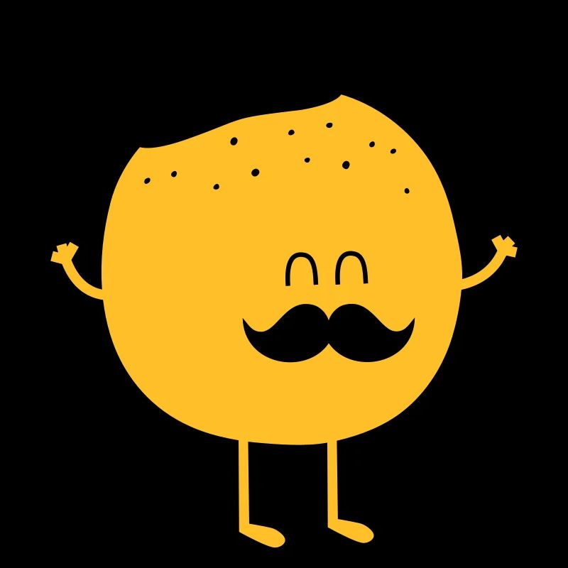 Funny Orange with Mustache