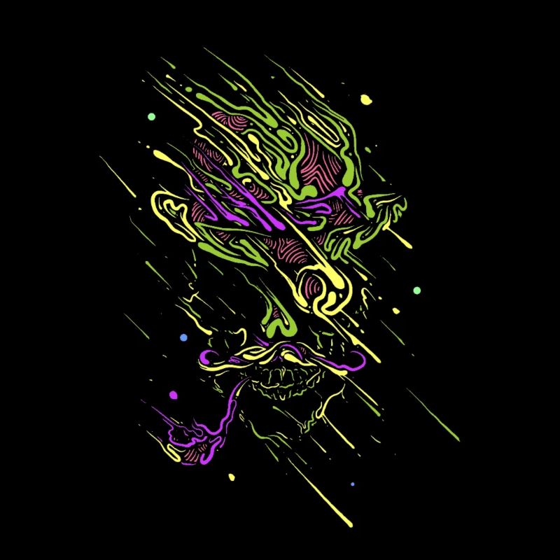 Leuchtender Graffiti-Neonschädel