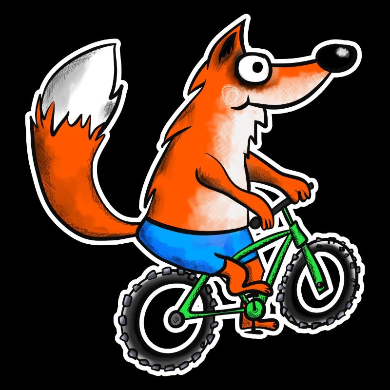 Fuchs mit Mountainbike
