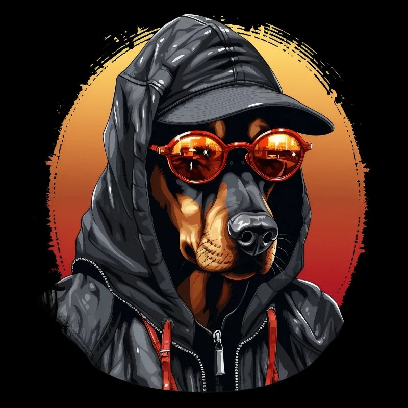 Doberman élégant – Graphiques de contour
